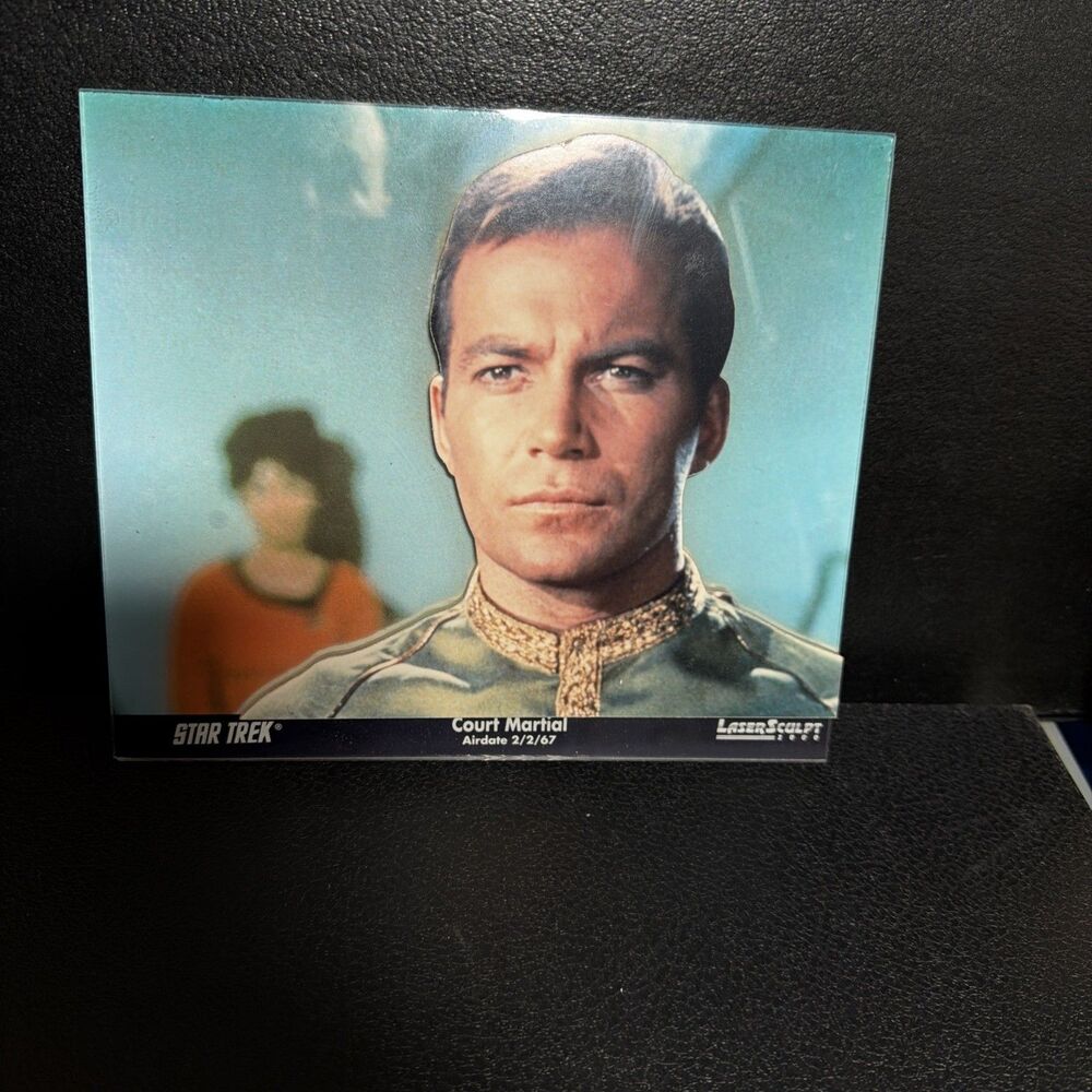 STAR TREK LASERSCULPT 3-D PHOTO PLAQUE KIRK COURT MARTIAL ' 1992 No 0382/5000